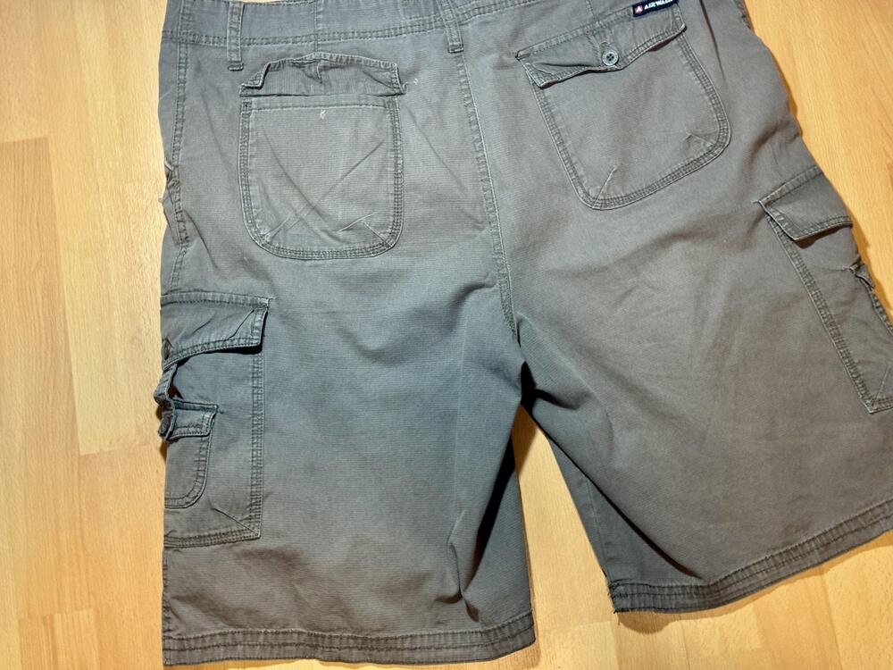 Airwalk Cargo Shorts Mens 38 Gray Outdoor Casual Utility Pockets 100% Cotton - Picture 8 of 10